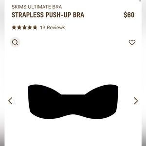 UNOPENED NWT SKIMS STRAPLESS PUSH-UP BRA 34B - ONX